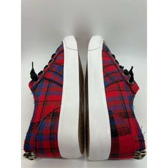 Jellypop Black & Red Plaid Leopard Kory Sneaker - Women Size 8.5 - Picture 6 of 15